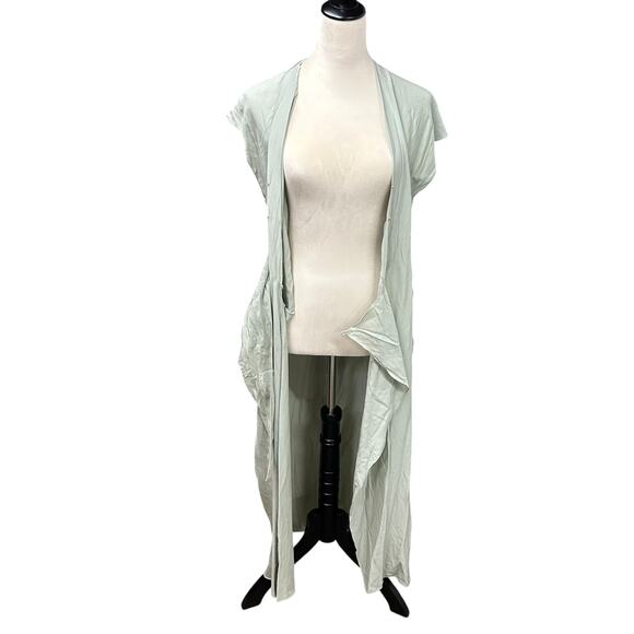 Effortless Chic Sage Maxi Dress r//c‎ Tie Front Minimalist Capsule Size S - Picture 5 of 9